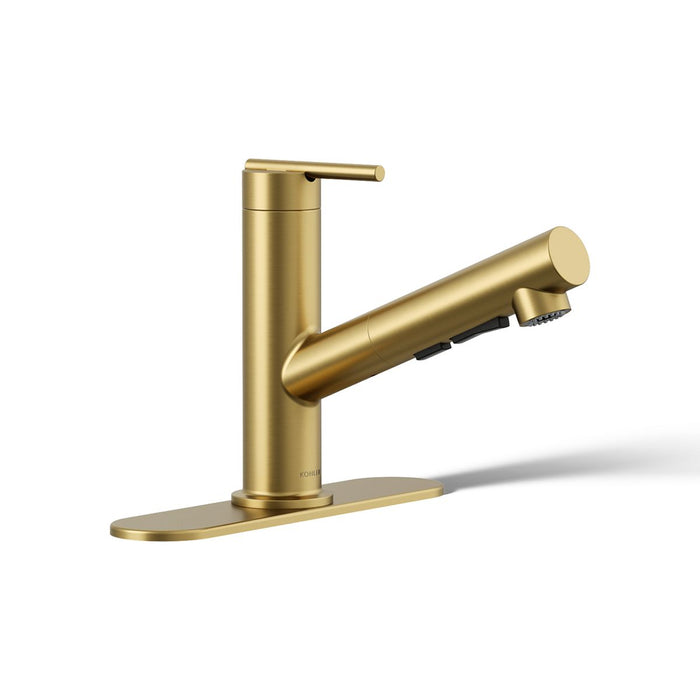 KOHLER K-22976 Crue Pull-out kitchen sink faucet with three-function sprayhead
