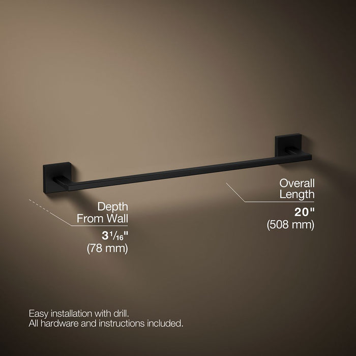 KOHLER K-23284 Square 18" towel bar