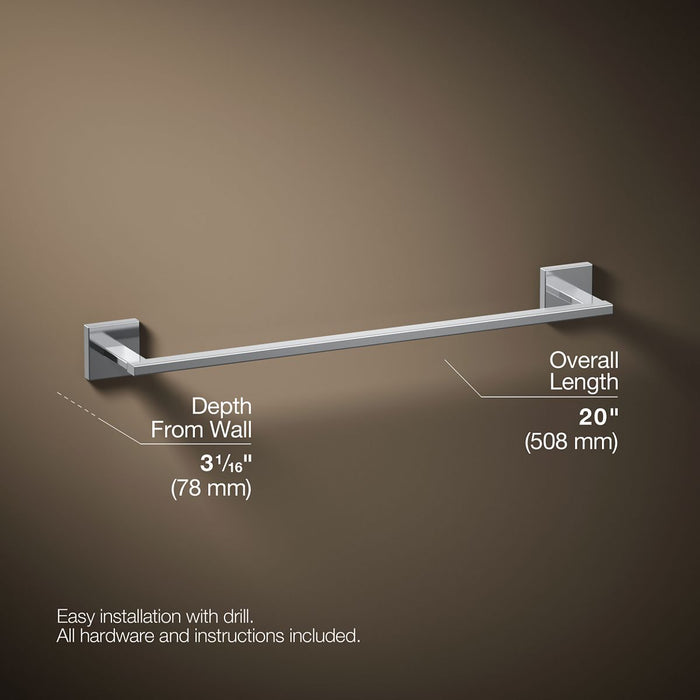 KOHLER K-23284 Square 18" towel bar