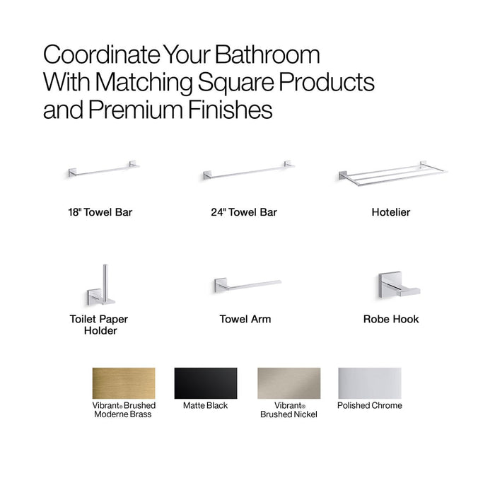 KOHLER K-23284 Square 18" towel bar