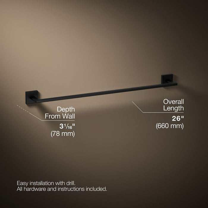 KOHLER K-23285 Square 24" towel bar