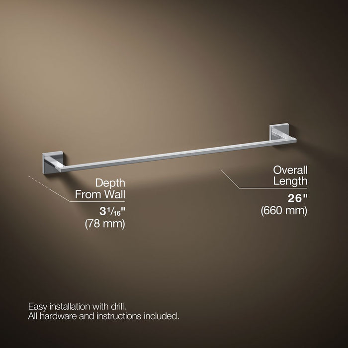 KOHLER K-23285 Square 24" towel bar