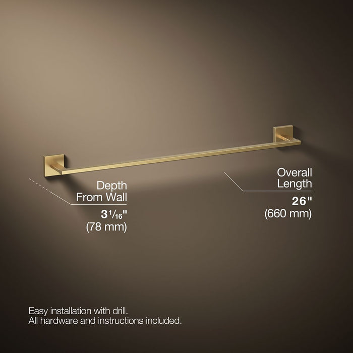 KOHLER K-23285 Square 24" towel bar