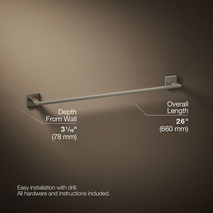 KOHLER K-23285 Square 24" towel bar