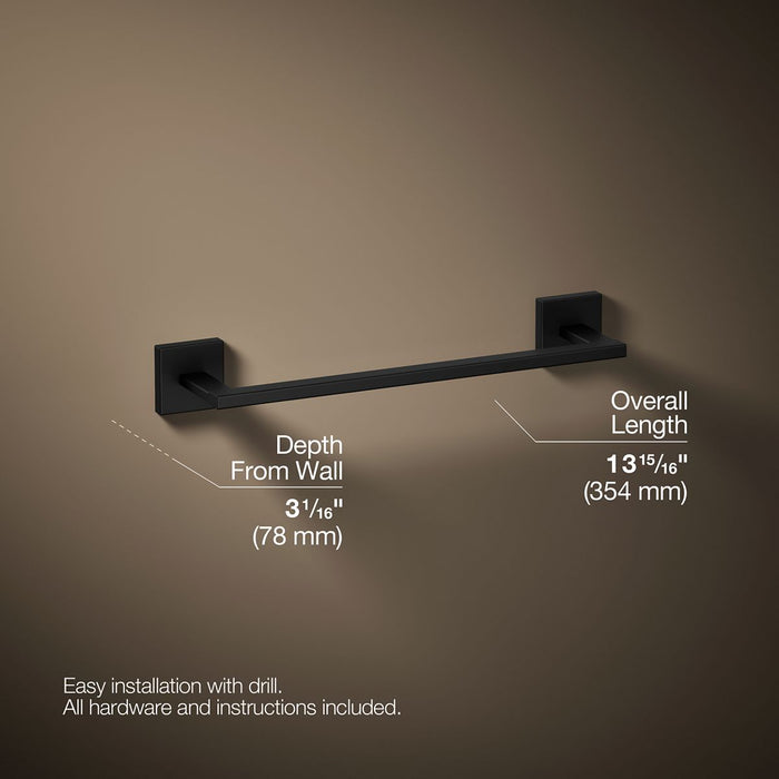 KOHLER K-23286 Square 12" towel bar