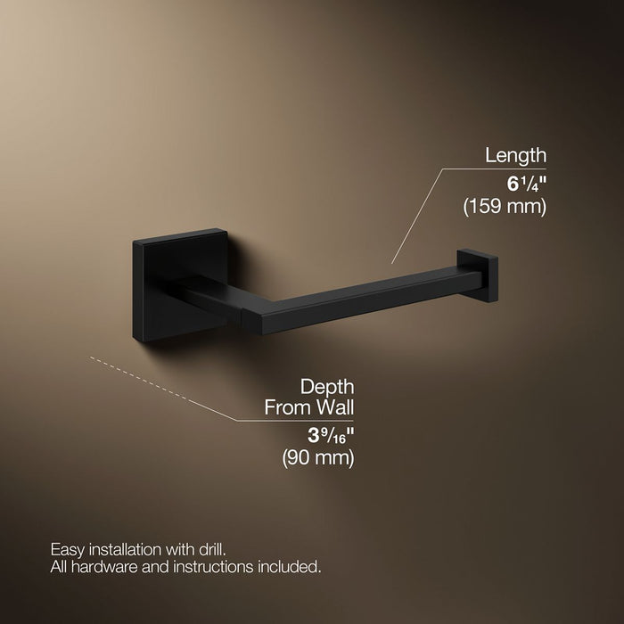 KOHLER K-23292 Square Toilet paper holder, matte black - view 5