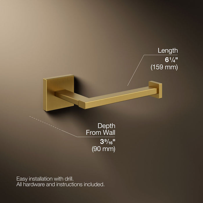 KOHLER K-23292 Square Toilet paper holder, vibrant brushed moderne brass - view 5