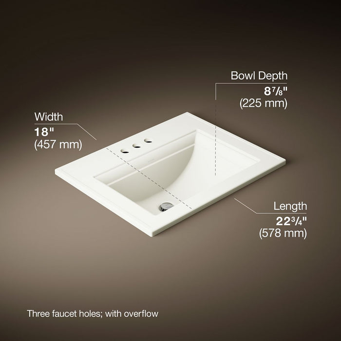 3/4 view of product with dimensions