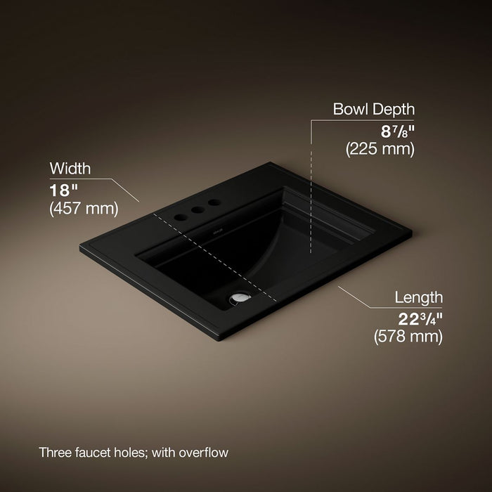 3/4 view of product with dimensions