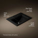 3/4 view of product with dimensions