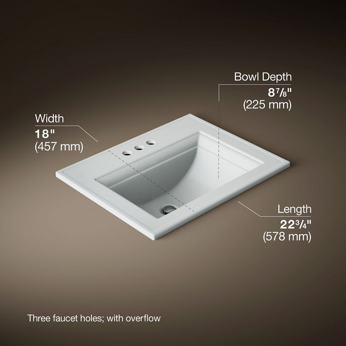 3/4 view of product with dimensions