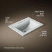 3/4 view of product with dimensions