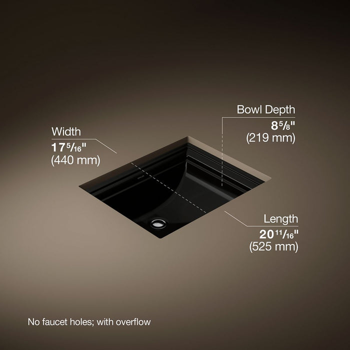 KOHLER K-2339 Memoirs 20" rectangular undermount bathroom sink