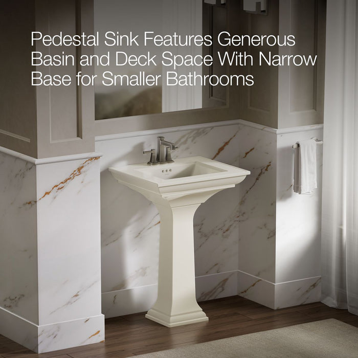 KOHLER K-2344-4 Memoirs 25" rectangular pedestal bathroom sink