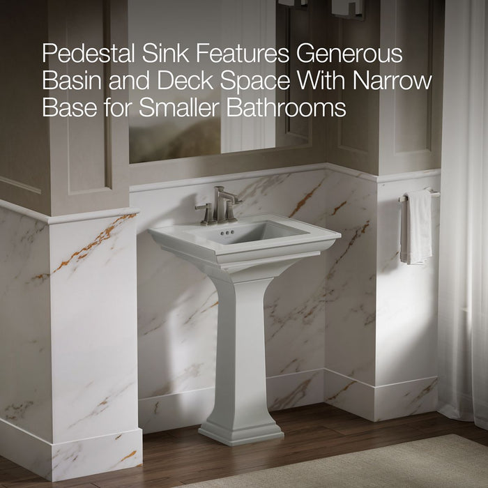 KOHLER K-2344-4 Memoirs 25" rectangular pedestal bathroom sink