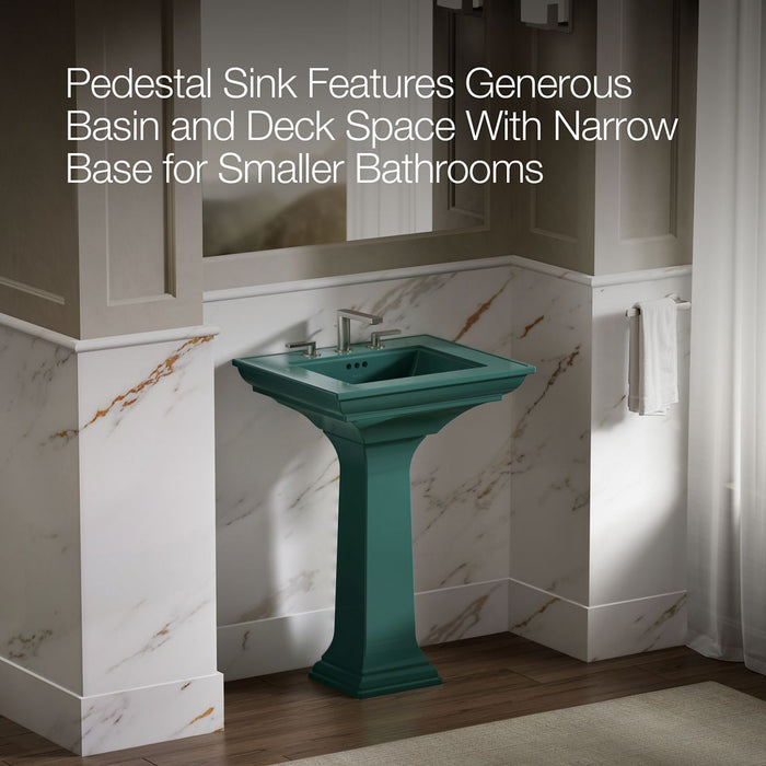 KOHLER K-2344-8 Memoirs 25" rectangular pedestal bathroom sink