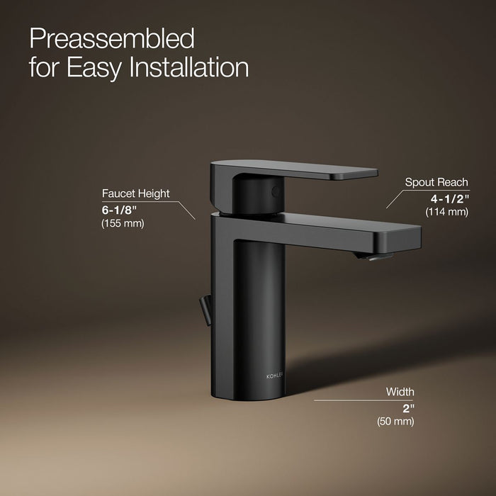 KOHLER K-23472-4N Parallel Single-handle bathroom sink faucet, 0.5 gpm