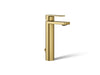 KOHLER K-23475-4K Parallel Tall single-handle bathroom sink faucet, 1.0 gpm, vibrant brushed moderne brass