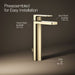 KOHLER K-23475-4N Parallel Tall single-handle bathroom sink faucet, 0.5 gpm, vibrant french gold - view 4