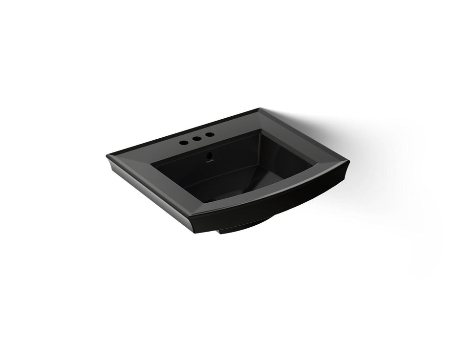 KOHLER K-2358-4 Archer 24" rectangular pedestal bathroom sink