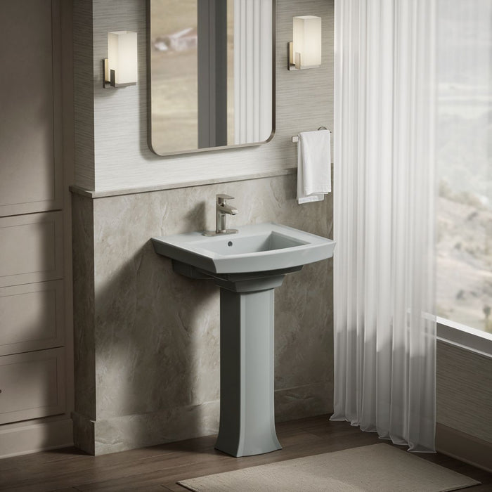 KOHLER K-2358-4 Archer 24" rectangular pedestal bathroom sink