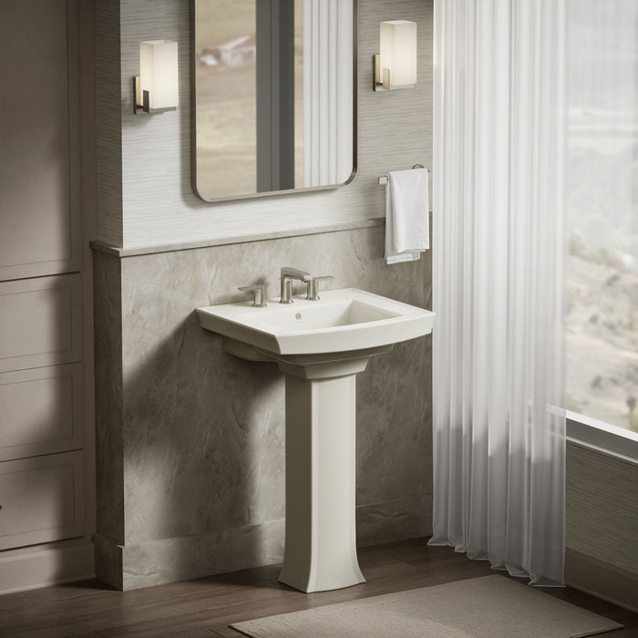 KOHLER K-2358-8 Archer 24" rectangular pedestal bathroom sink
