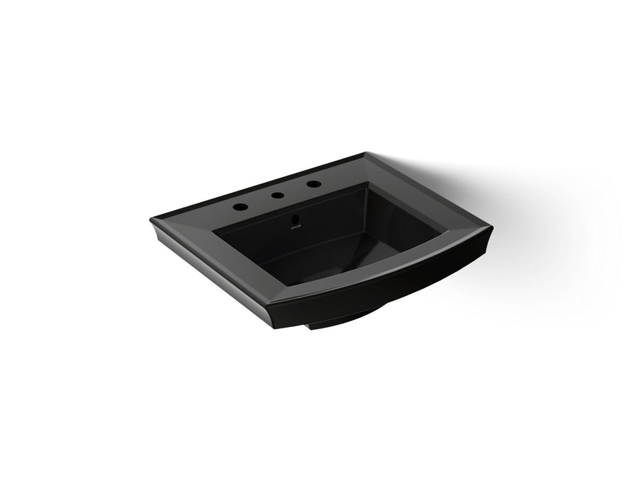 KOHLER K-2358-8 Archer 24" rectangular pedestal bathroom sink