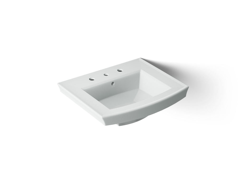 KOHLER K-2358-8 Archer 24" rectangular pedestal bathroom sink