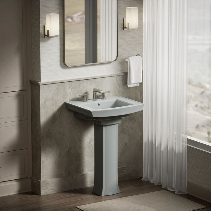 KOHLER K-2358-8 Archer 24" rectangular pedestal bathroom sink