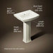 3/4 view of product with dimensions