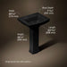 3/4 view of product with dimensions