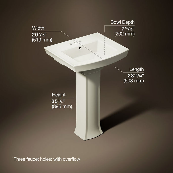 3/4 view of product with dimensions
