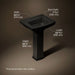 3/4 view of product with dimensions