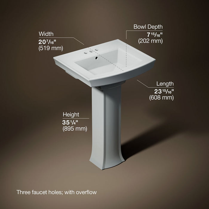 3/4 view of product with dimensions