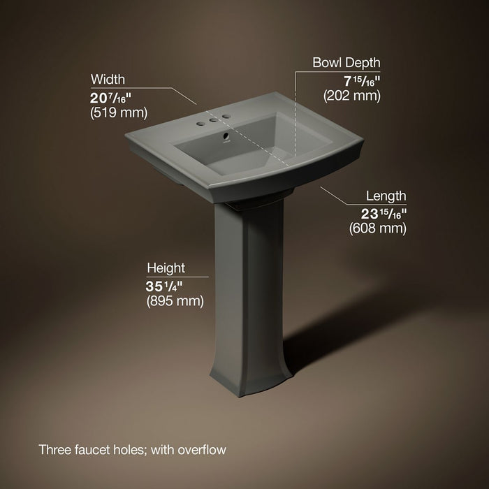 3/4 view of product with dimensions