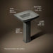 3/4 view of product with dimensions