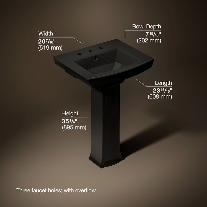 3/4 view of product with dimensions