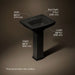 3/4 view of product with dimensions
