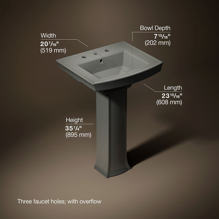 3/4 view of product with dimensions
