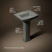 3/4 view of product with dimensions
