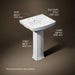 3/4 view of product with dimensions