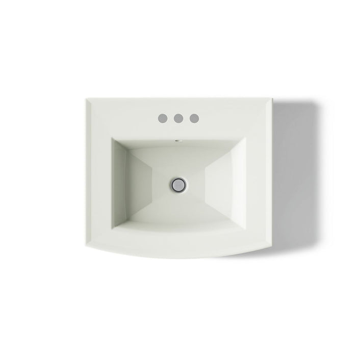 KOHLER K-2359-4 Archer 24" rectangular pedestal bathroom sink