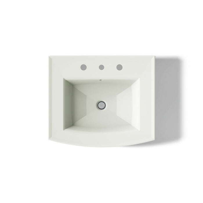 KOHLER K-2359-8 Archer 24" rectangular pedestal bathroom sink