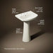 3/4 view of product with dimensions