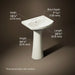 3/4 view of product with dimensions
