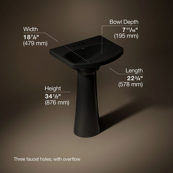 3/4 view of product with dimensions