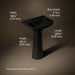 3/4 view of product with dimensions