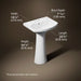 3/4 view of product with dimensions