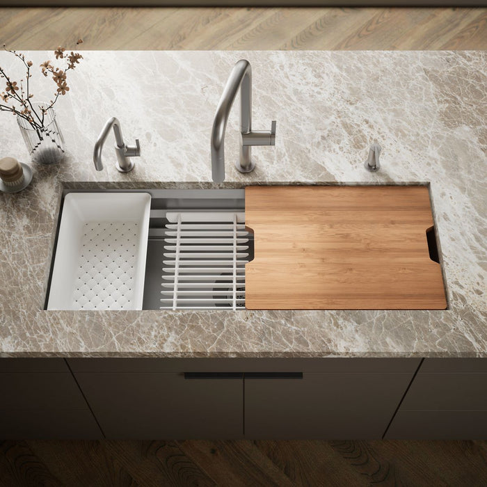 KOHLER K-23652 Prolific 44" undermount single-bowl workstation kitchen sink