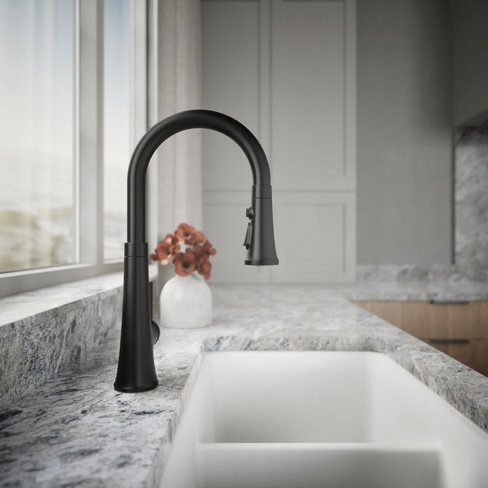 KOHLER K-23764 Tone Pull-down kitchen sink faucet with three-function sprayhead